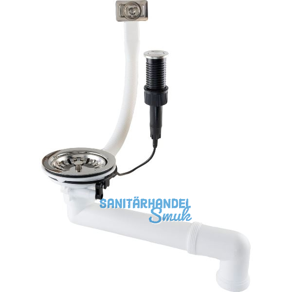 Siebkorb-Exzentergarnitur mit Druckknopf 3,5" Chrom 34 mm