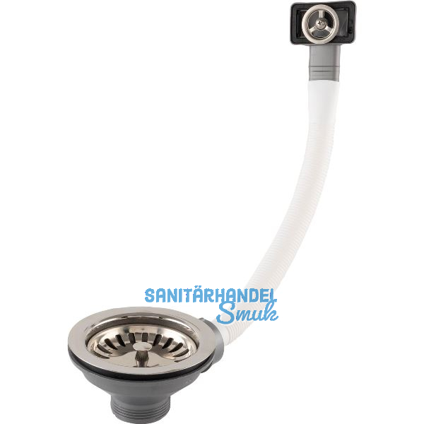 Siebkorb-Garnitur mit Handbet�tigung 3,5" Chrom