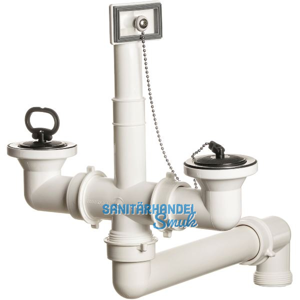 SOLIDO 6/4" Stopfen-�berlauf-Ventil f�r Doppelbecken