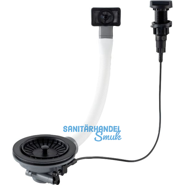 SOLIDO Ab- und �berlaufventil mit Drehknopf 1 x 3,5" 83006/N rund Schwarz