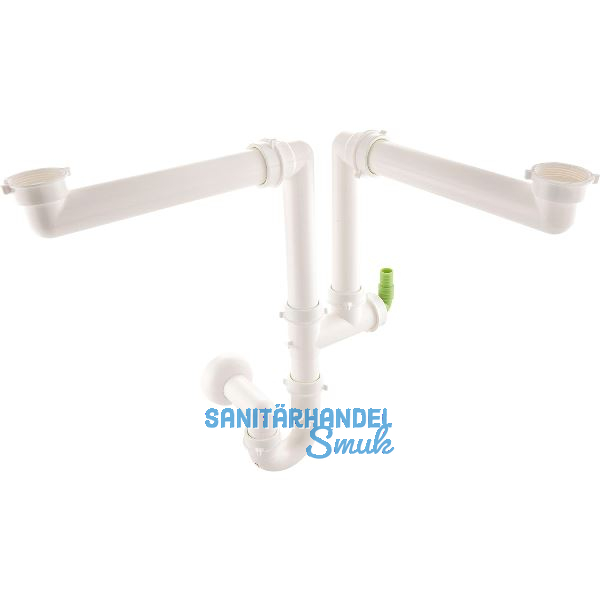 Siphon mit Ablaufverbindung 2-teilig 40/50 mm