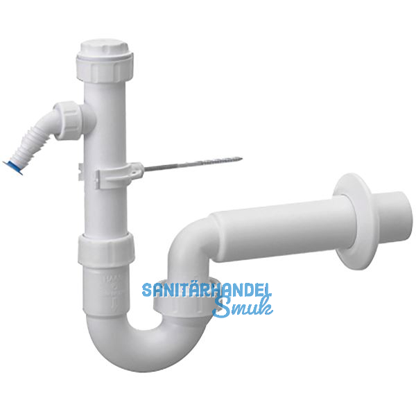 HAAS Kugelgelenk-Siphon mit verschlie�barem Ablaufanschluss und Ger�teanschluss