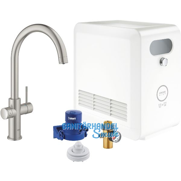 GROHE Blue Professional K�chen-Funktionsarmatur C-Auslauf Edelstahl