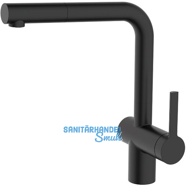 SOLIDO K�chenarmatur CA1108BKU mit ausziehbarem Auslauf druckfest, Schwarz matt