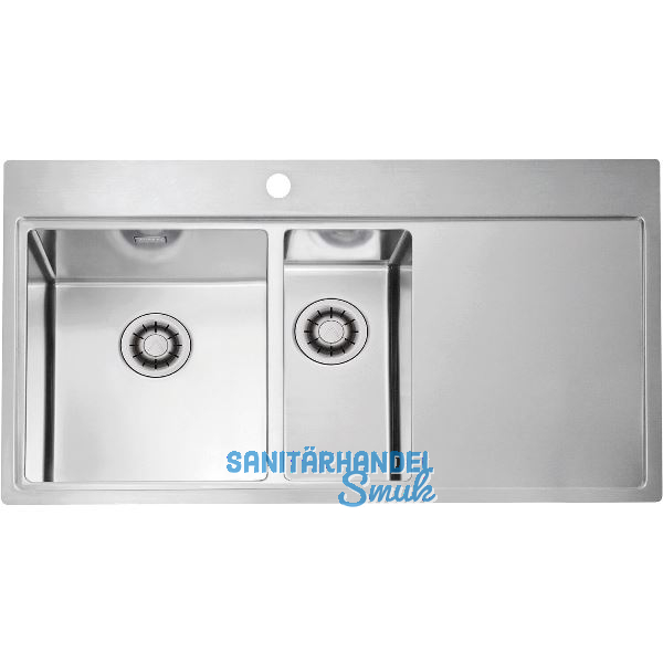 SOLIDO 2D-Sp�le Pure QC 60 Edelstahl, Tropfteil rechts, QuickClose Ventil