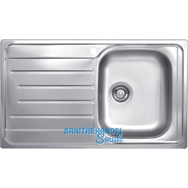 SOLIDO Einbausp�le EC 320, 860 x 500 mm Tropfteil links, Edelstahl