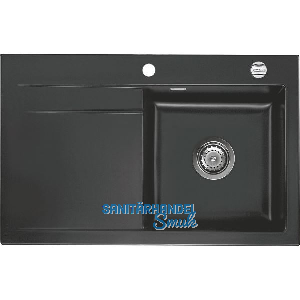 SYSTEMCERAM Einbausp�le Stema 80, 800 x 510 mm �1,5% Tropfteil links, Schiefer