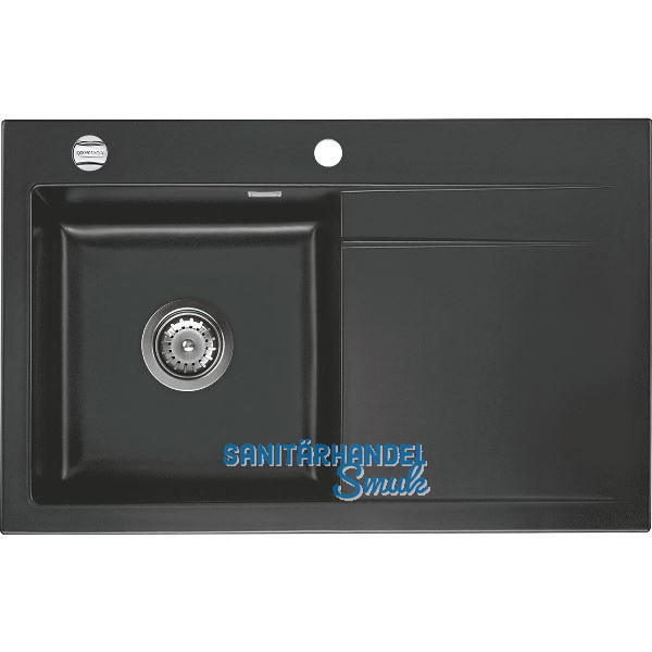 SYSTEMCERAM Einbausp�le Stema 80, 800 x 510 mm �1,5% Tropfteil rechts, Schiefer