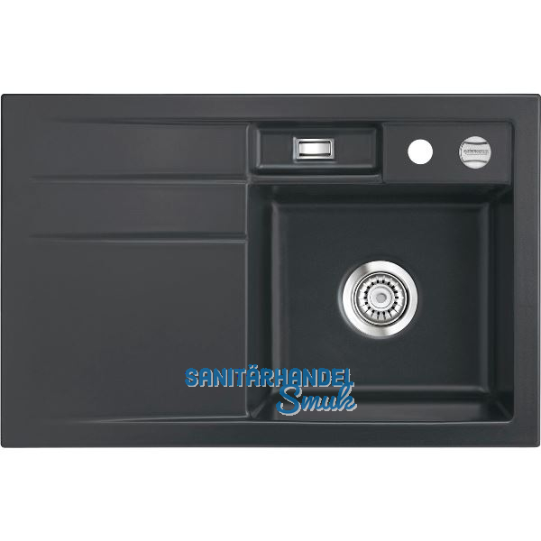 SYSTEMCERAM Einbausp�le Bela 78, 780 x 510 mm �1,5% Tropfteil links, Schiefer