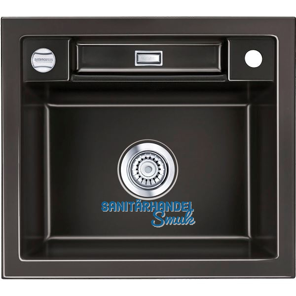 SYSTEMCERAM Einbausp�le Bela 57, 575 x 510 mm �1,5% reversibel, Nero