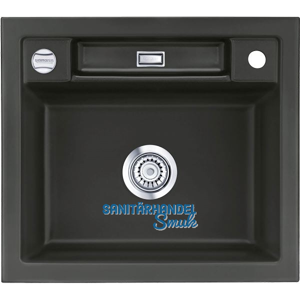 SYSTEMCERAM Einbausp�le Bela 57, 575 x 510 mm reversibel, Schiefer Excenter