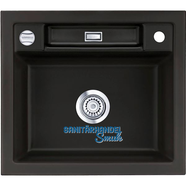 SYSTEMCERAM Einbausp�le Bela 57, 575 x 510 mm reversibel, Nigra Excenter