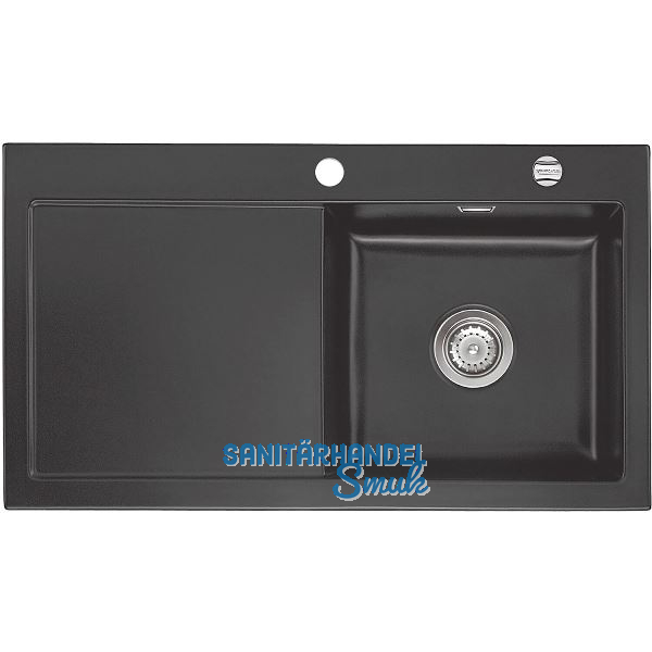 SYSTEMCERAM Einbausp�le Mera 90, 900 x 510 mm �1,5% Tt. links, Schiefer Excenter