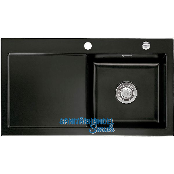 SYSTEMCERAM Einbausp�le Mera 90, 900 x 510 mm �1,5% Tt. links, Nigra Excenter