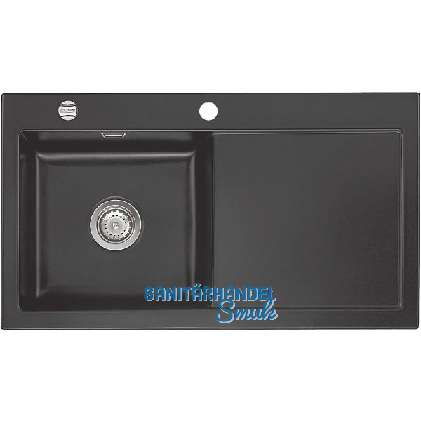 SYSTEMCERAM Einbausp�le Mera 90, 900 x 510 mm Tt. rechts, Schiefer Exzenter