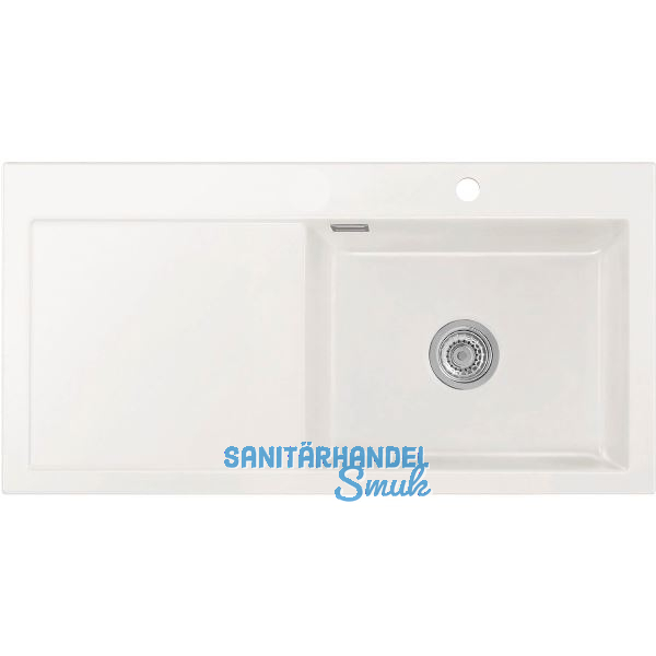 SYSTEMCERAM Einbausp�le Mera 100 SL, 1000 x 510 mm TT. links, Gr�nland