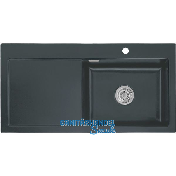 SYSTEMCERAM Einbausp�le Mera 100 SL, 1000 x 510 mm TT. links, Schiefer