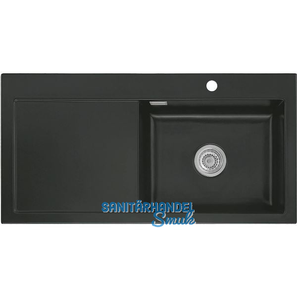 SYSTEMCERAM Einbausp�le Mera 100 SL, 1000 x 510 mm TT. links, Nigra
