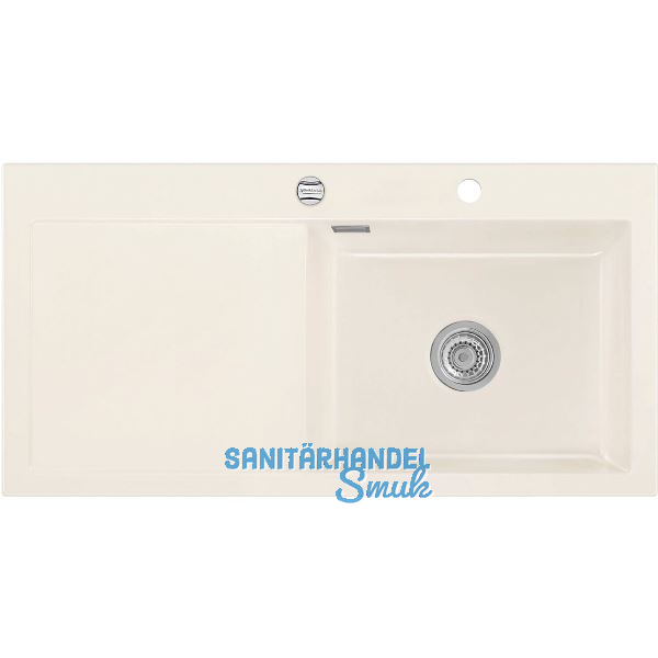 SYSTEMCERAM Einbausp�le Mera 100 SL, 1000 x 510 mm TT. links, Magnolie Exzenter