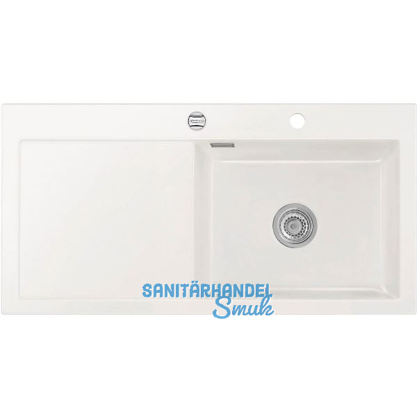 SYSTEMCERAM Einbausp�le Mera 100 SL, 1000 x 510 mm TT. links, Gr�nland Exzenter