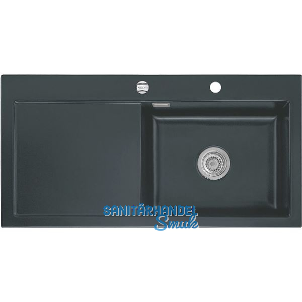 SYSTEMCERAM Einbausp�le Mera 100 SL, 1000 x 510 mm TT. links, Schiefer Exzenter