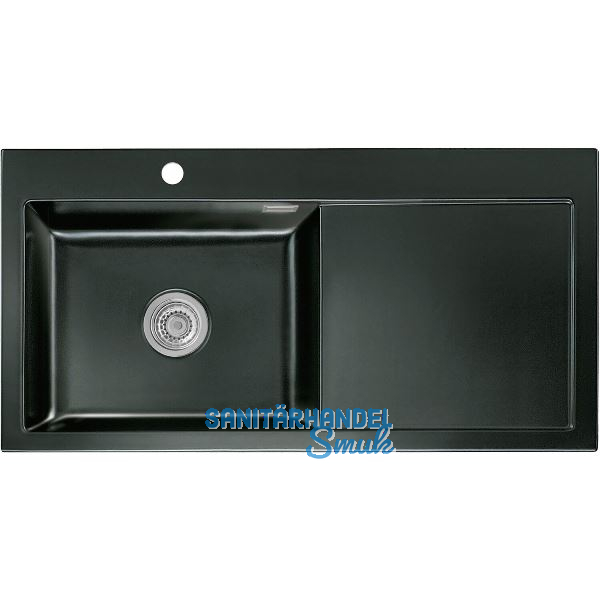 SYSTEMCERAM Einbausp�le Mera 100 SL, 1000 x 510 mm TT. rechts, Nero