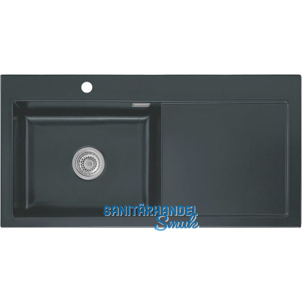 SYSTEMCERAM Einbausp�le Mera 100 SL, 1000 x 510 mm TT. rechts, Schiefer
