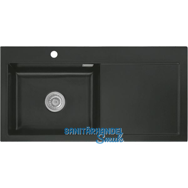 SYSTEMCERAM Einbausp�le Mera 100 SL, 1000 x 510 mm TT. rechts, Nigra