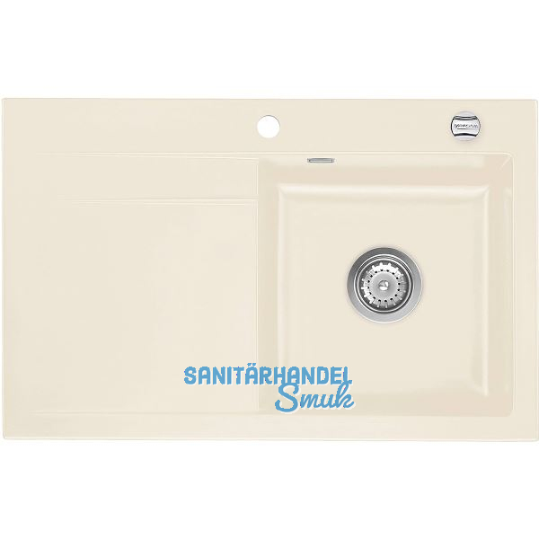 SYSTEMCERAM Einbausp�le Stema 80, 800 x 510 mm �1,5% Tropfteil links, Magnolie