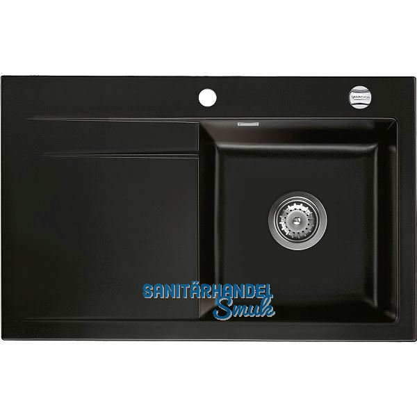 SYSTEMCERAM Einbausp�le Stema 80, 800 x 510 mm �1,5% Tropfteil links, Nero