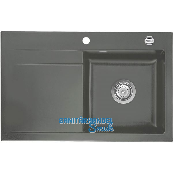 SYSTEMCERAM Einbausp�le Stema 80, 800 x 510 mm �1,5% Tropfteil links, Lava