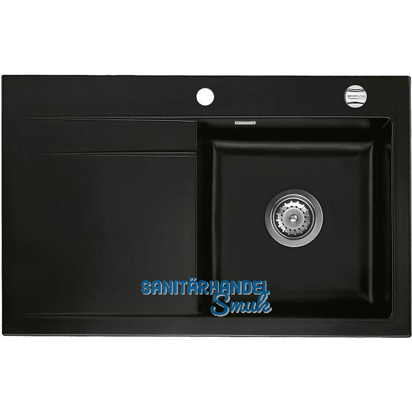 SYSTEMCERAM Einbausp�le Stema 80 Excenter 800 x 510 mm Tropfteil links, Nigra