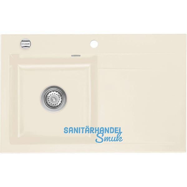 SYSTEMCERAM Einbausp�le Stema 80, 800 x 510 mm �1,5% Tropfteil rechts, Magnolie