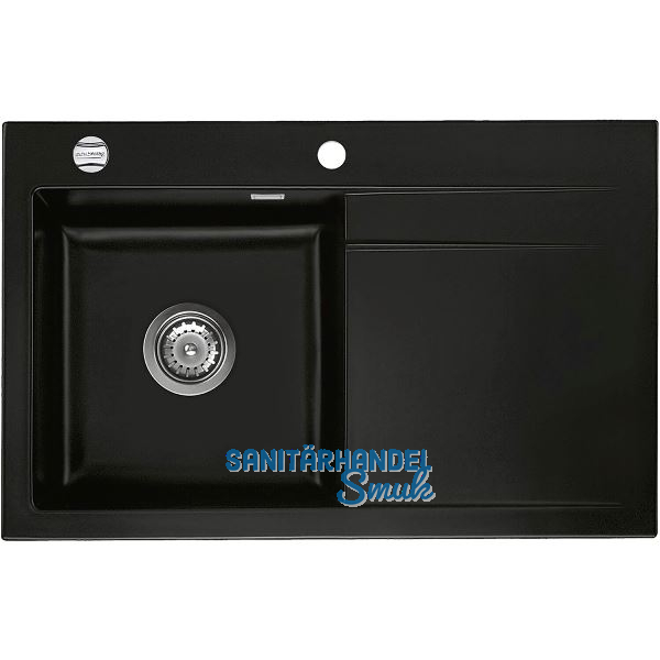 SYSTEMCERAM Einbausp�le Stema 80 Excenter 800 x 510 mm Tropfteil rechts, Nigra