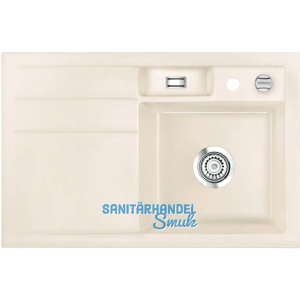 SYSTEMCERAM Einbausp�le Bela 78, 780 x 510 mm �1,5% Tropfteil links, Magnolie