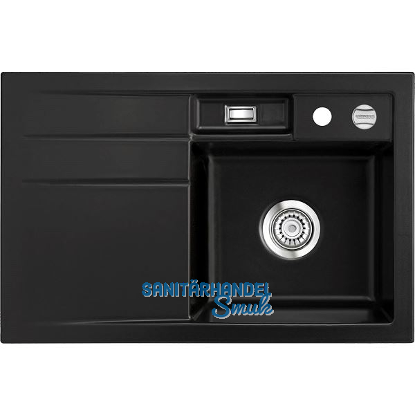 SYSTEMCERAM Einbausp�le Bela 78 Excenter, 780 x 510 mm Tropfteil links, Nigra