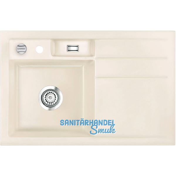 SYSTEMCERAM Einbausp�le Bela 78 Excenter, 780 x 510 mm Tropfteil rechts Magnolie