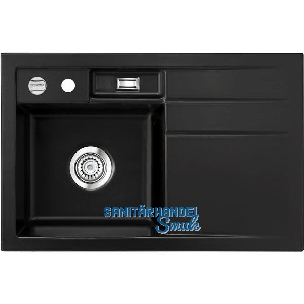 SYSTEMCERAM Einbausp�le Bela 78 Excenter, 780 x 510 mm Tropfteil rechts, Nigra