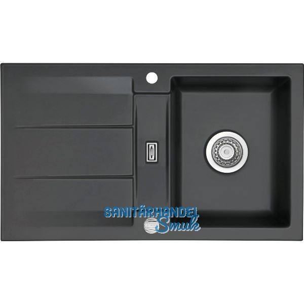 SYSTEMCERAM Einbausp�le Genea 87, 870 x 510 mm �1,5% reversibel, Schiefer