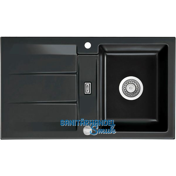 SYSTEMCERAM Einbausp�le Genea 87 Excenter, 870 x 510 mm reversibel, Nero