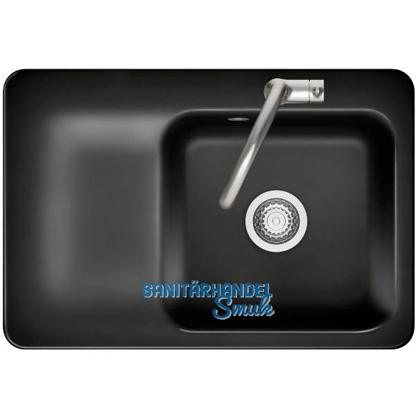 SYSTEMCERAM Einbausp�le Juna 75, 750 x 510 mm Tt. links, Nero