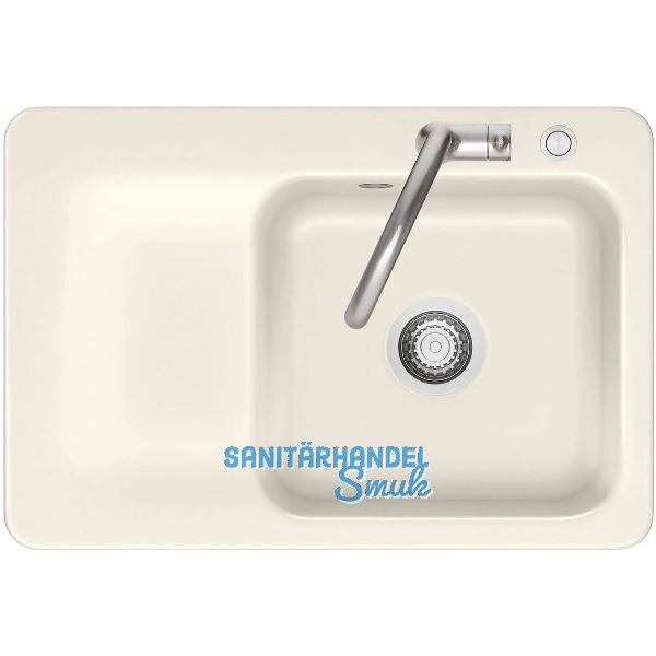 SYSTEMCERAM Einbausp�le Juna 75 Excenter, 750 x 510 mm Tt. links, Magnolie