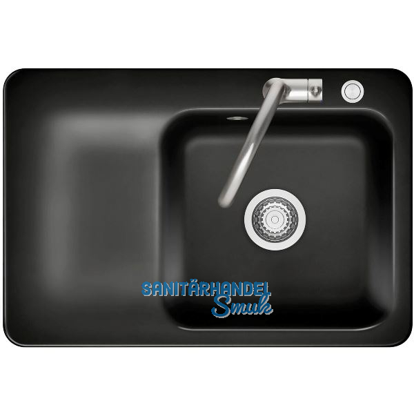 SYSTEMCERAM Einbausp�le Juna 75 Excenter, 750 x 510 mm Tt. links, Nero