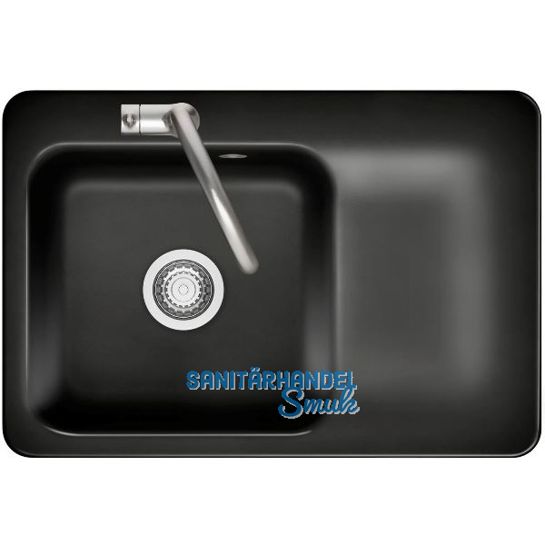 SYSTEMCERAM Einbausp�le Juna 75, 750 x 510 mm Tt. rechts, Nero