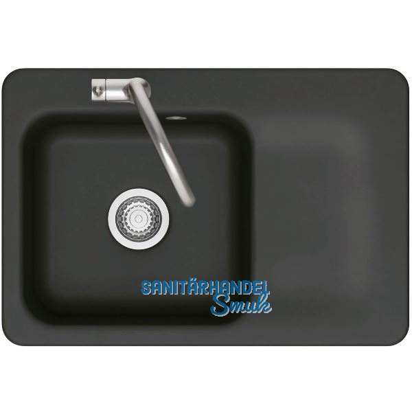 SYSTEMCERAM Einbausp�le Juna 75, 750 x 510 mm Tt. rechts, Nigra