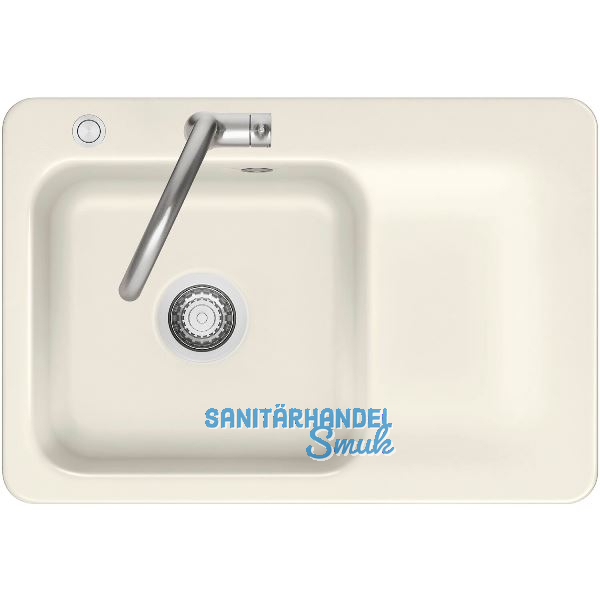 SYSTEMCERAM Einbausp�le Juna 75 Excenter, 750 x 510 mm Tt. rechts, Magnolie