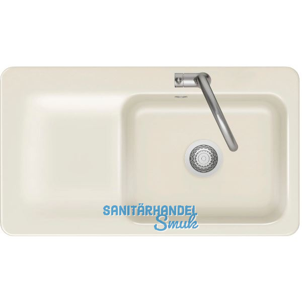 SYSTEMCERAM Einbausp�le Juna 90, 900 x 510 mm Tt. links, Magnolie