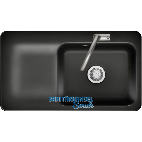 SYSTEMCERAM Einbausp�le Juna 90, 900 x 510 mm Tt. links, Nero