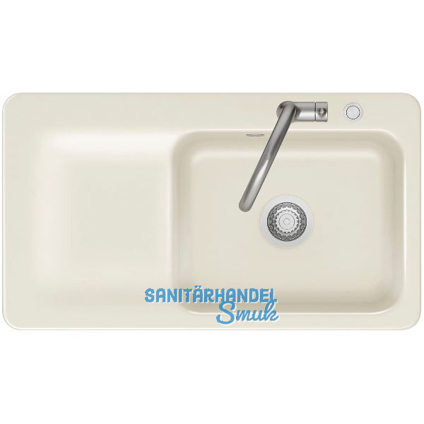 SYSTEMCERAM Einbausp�le Juna 90 Excenter, 900 x 510 mm Tt. links, Magnolie