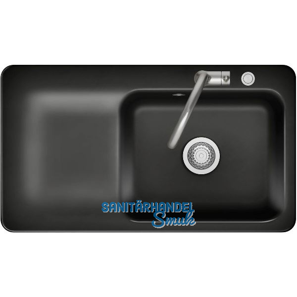 SYSTEMCERAM Einbausp�le Juna 90 Excenter, 900 x 510 mm Tt. links, Nero